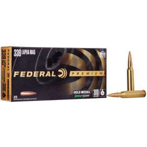 Federal Premium Gold Medal Sierra MatchKing Rifle Ammunition .338 Lapua Mag 300 gr BTHP 2580 fps - 20/ct