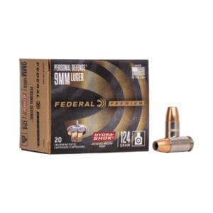 Federal Premium Hydra-Shok 9mm Luger 124 Grain JHP Centerfire Handgun Ammo