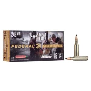 Federal Premium MeatEater 243 Winchester 85gr Trophy Copper Rifle Ammo - 20 Rounds