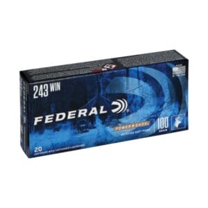 Federal Premium Power-Shok .243 Winchester 100 Grain Jacketed Soft-Point Centerfire Rifle Ammo