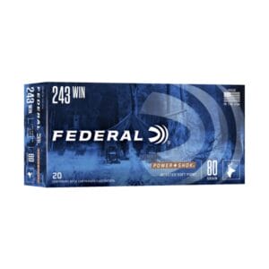 Federal Premium Power-Shok .243 Winchester 80 Grain Jacketed Soft-Point Centerfire Rifle Ammo