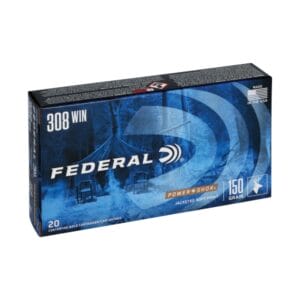 Federal Premium Power-Shok .308 Winchester 150 Grain Jacketed Soft-Point Centerfire Rifle Ammo