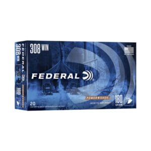 Federal Premium Power-Shok .308 Winchester 180 Grain Jacketed Soft-Point Centerfire Rifle Ammo