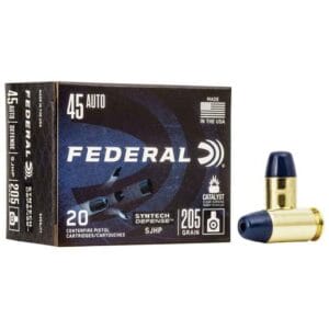 Federal Syntech Defense 45 Auto (ACP) 205gr SJHP Handgun Ammo - 20 Rounds