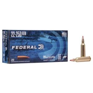 Federal Varmint & Predator 22-250 Remington 55gr Hornady V-Max Rifle Ammo - 20 Rounds