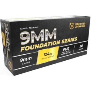 Federated Ordnance Foundation Series 9mm Luger 124gr FMJ Handgun Ammo - 50 Rounds