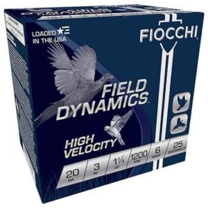 Fiocchi Field Dynamics High Velocity 20 Gauge 3in #6 1-1/4oz Upland Shotshells - 25 Rounds - #6