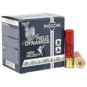 Fiocchi Field Dynamics High Velocity 28 Gauge 2-3/4in #8 3/4oz Upland Shotshells - 25 Rounds - #8