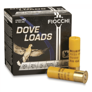 Fiocchi Field Dynamics Steel Dove Loads 20 Gauge 2 3/4" 7/8 oz. 250 Rounds