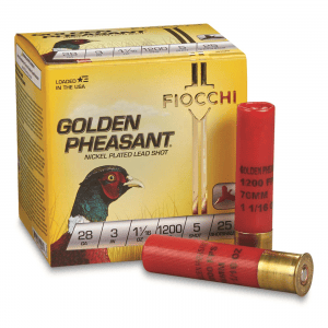 Fiocchi Golden Pheasant 28 Gauge 3" 1 1/16 oz. 25 Rounds