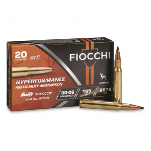 Fiocchi Hyperformance .30-06 Spring. Swift Scirocco BTS 165 Grain 20 Rounds