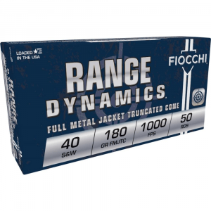 Fiocchi Pistol Shooting Dynamics Handgun Ammunition .40 S&W 180 gr FMJ-FN 1000 fps 50/box