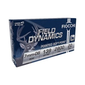 Fiocchi Shooting Dynamics 7mm-08 Remington 139 Grain Boat Tail SP Centerfire Rifle Ammo