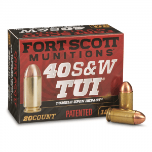 Fort Scott Tumble Upon Impact Ammo .40 S&W SCS 125 Grain 20 Rounds