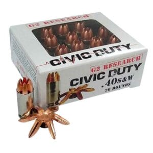 G2 Research Civic Duty 40 S&W 122Gr CEP Handgun Ammo - 20 Rounds