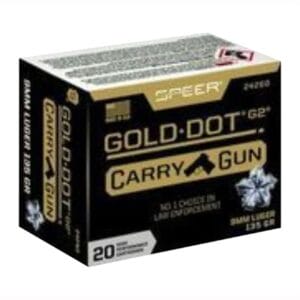 Gold Dot Carry Gun 9mm Luger Ammo - 9mm Luger 135gr Jacketed Hollow Point 200/Case