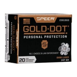 Gold Dot Personal Protection 9mm Luger Ammo - 9mm Luger 147gr Gold Dot Hollow Point 20/Box