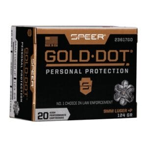 Gold Dot Personal Protection 9mm Luger Ammo - 9mm Luger +p 124gr Gold Dot Hollow Point 20/Box