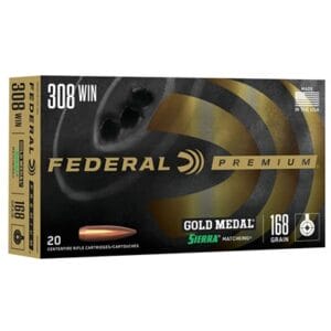 Gold Medal 308 Winchester Rifle Ammo - 308 Winchester 168gr Sierra Matchking Hpbt 20/Box