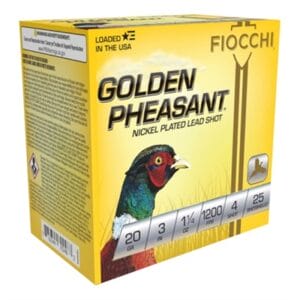 Golden Pheasant 20 Gauge Shotgun Ammo - Golden Pheasant 20ga 3'''' 1-1/4 Oz #4 Nickel Plated Shot 25/Bx