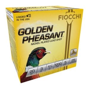 Golden Pheasant 20 Gauge Shotgun Ammo - Golden Pheasant 20ga 3'''' 1-1/4 Oz #5 Nickel Plated Shot 25/Bx