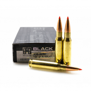 HORNADY Black 308 Win. 168Gr A-Max 20Rd Box Ammo (80971)