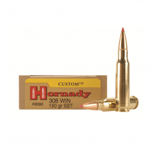 HORNADY Custom 308 Win. 150 Grain SST Ammo, 20 Round Box (8093)