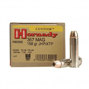 HORNADY Custom Pistol 357 Mag. 158 Grain XTP Ammo, 25 Round Box (90562)