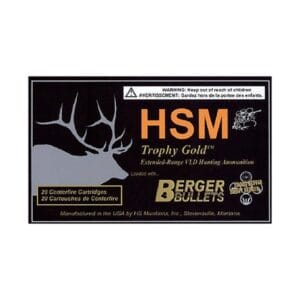 HSM Trophy Gold .308 Winchester 185 Grain Boat Tail Hollow Point Centerfire Rifle Ammo