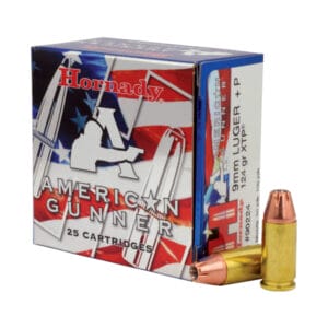 Hornady American Gunner 9mm Luger +P 124 Grain Handgun Ammo