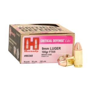 Hornady Critical Defense 9mm Luger 100 Grain Handgun Ammo