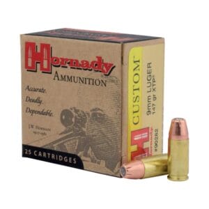 Hornady Custom 9mm Luger 147 Grain JHP Pistol Ammo