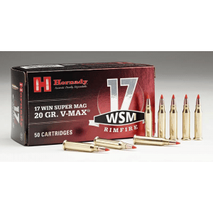 Hornady Varmint Express Rimfire Ammunition .17 WSM 20 gr VMAX 3000 fps 50/box