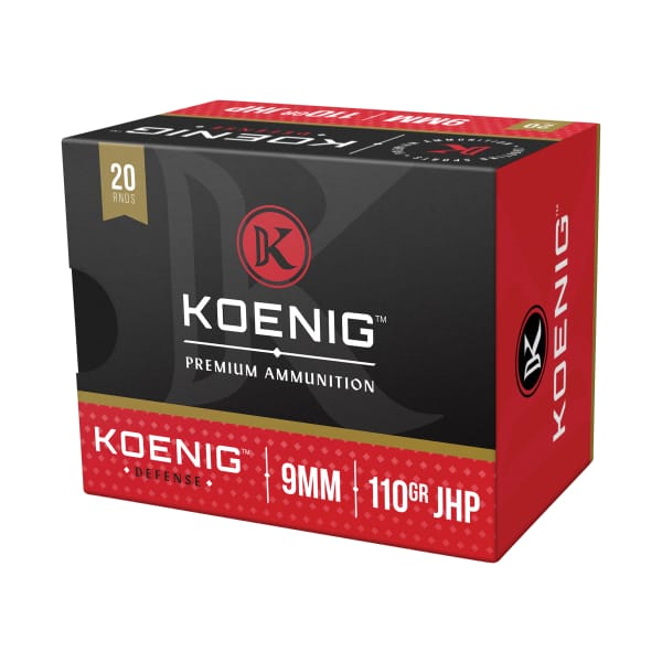 KOENIG JHP 9mm Luger 110 Grain Centerfire Handgun Ammo