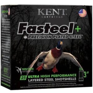 Kent Cartridge Fasteel + Precision Plated Steel 12 Gauge 3.5in #2X4 1.5oz Waterfowl Shotshells - 25 Rounds - #2X4