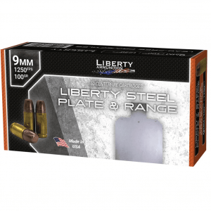 LIBERTY AMMUNITION Liberty Steel Plate & Range 9mm 50rd/Box 100gr Ammo (LA-R-9-066)