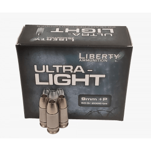 Liberty Ammunition Ultra-Light Ammunition 9mm +P 50 gr. Copper Mono.Frag HP 20/ct