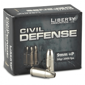 Liberty Civil Defense 9mm +P HP 50 Grain 20 Rounds