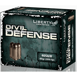 Liberty Civil Defense Handgun Ammunition .40 S&W 60 gr SCHP 2000 fps 20/ct