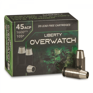 Liberty Overwatch .45 ACP+P Solid Hollow Point 105 Grain 20 Rounds