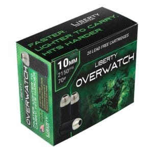 Liberty Overwatch 10mm Auto 70gr OCD Centerfire Handgun Ammo - 20 Rounds