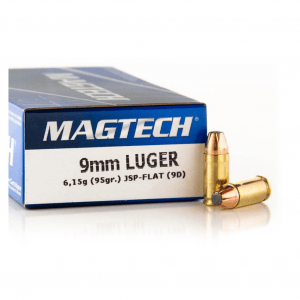 MAGTECH 9mm 95 Grain JSP Flat Ammo, 50 Round Box (9D)