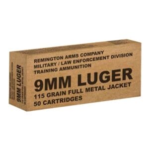 Mil/Le 9mm Luger Ammo - 9mm Luger 115gr Full Metal Jacket 50/Box