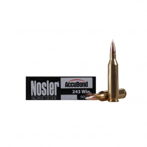 NOSLER Trophy Grade .243 Win 90Gr AB 20rd Box Rifle Ammo (48263)