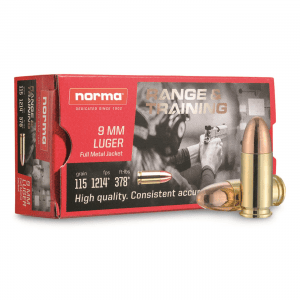 Norma Range & Training 9mm FMJ 115 Grain 50 Rounds