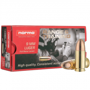 Norma Range & Training Rifle Ammunition 9mm Luger 158gr TMJ 50/ct