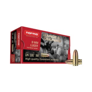 Norma Range &Training 9mm Luger 124 Grain Handgun Ammo