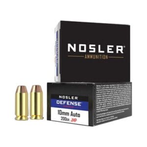 Nosler 10mm Auto 200gr JHP Handgun Ammo - 20 Rounds