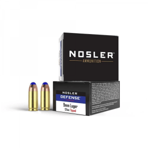 Nosler Defense Handgun Ammunition 9mm Luger 124 gr Bond-Tipped 1250 fps 20/box