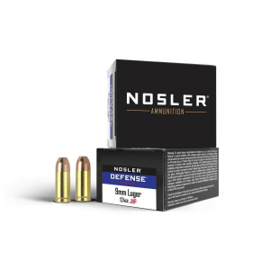 Nosler Defense Handgun Ammunition 9mm Luger (+P) 124 gr Bond-JHP 1250 fps 20/box